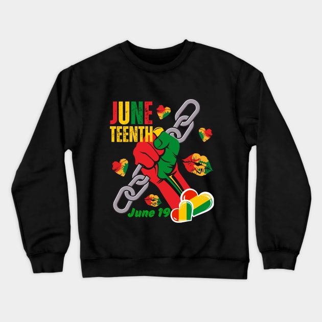 JUNETEENTH INDEPENDENCE DAY Crewneck Sweatshirt by Dot68Dreamz